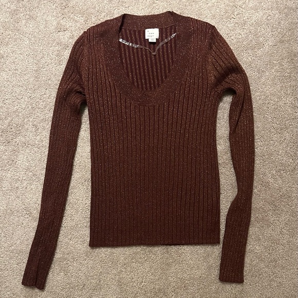 a new day Sweaters - a new day Women's V-Neck Sweater in Rich Brown